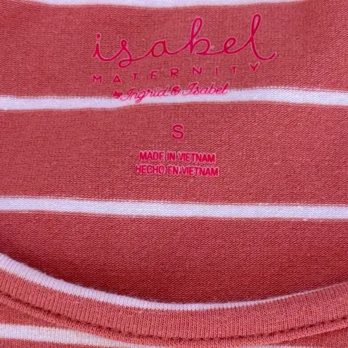 Isabel Maternity by Ingrid & Isabel Midi Dress Striped Short Sleeve Womens Small Orange Size undefined