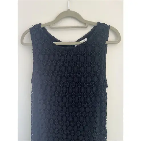 Velvet Tees Velvet by Graham & Spencer Black Crochet Tank Dress Size XS.