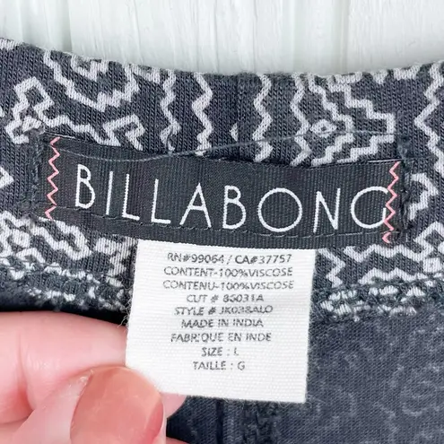 Billabong  Alone With You Maxi Skirt High Low Hem Black White Print Size Large