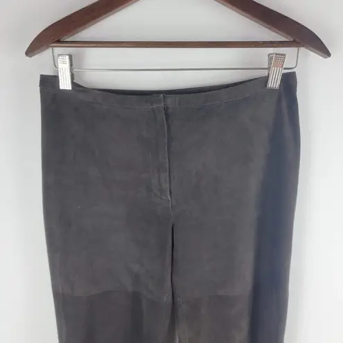 Max Mara Genuine Leather Skinny Leg Pants LIned brown size 4