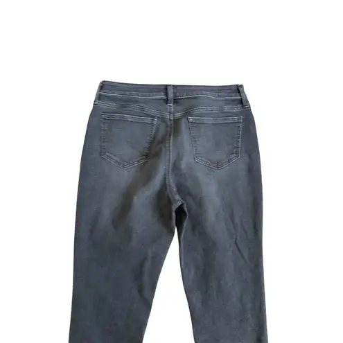 CHICOS Black Gray So Slimming Distressed Girlfriend Slim Leg Ankle Jeans Size US