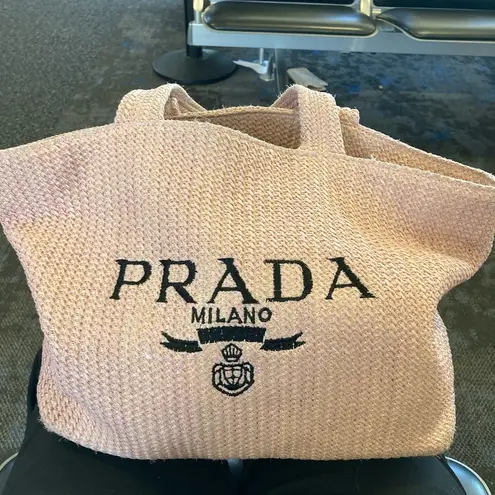 Prada Authentic  Milano Small woven tote with dust bag.