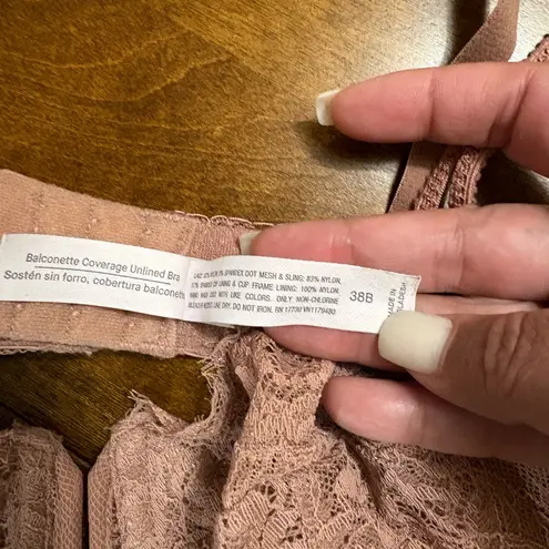 Auden Lace Underwire Bra in Soft Pink Size 38 B