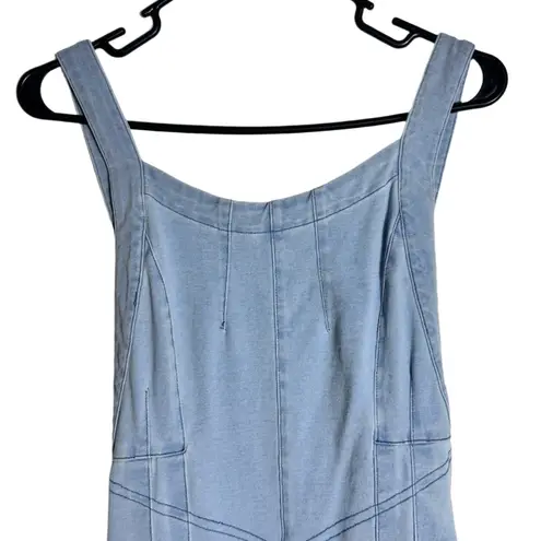 Exlura NWOT Women’s Loose Fit Wide Leg Denim Overalls – Medium