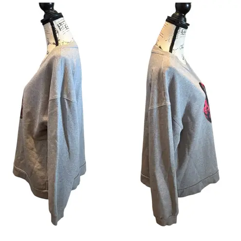 ALL SAINTS Regio Iona Cotton Hand Painted Sweatshirt Gray Marl Size Medium