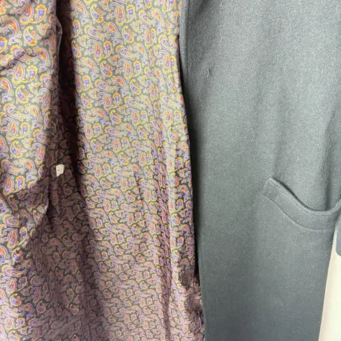 Vintage Braefair Womens Full Length Black Cashmere Blend Trench Coat Union Made Size 8