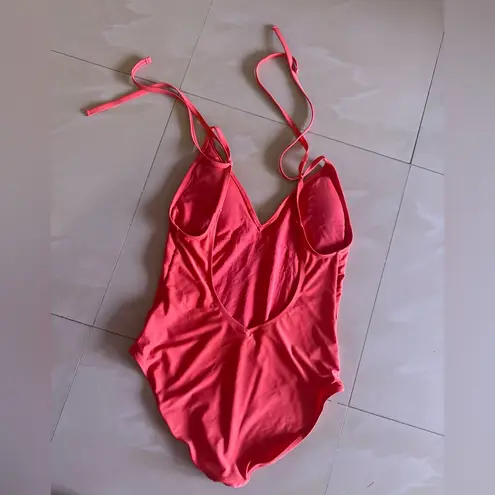 Aerie Swimsuit  Orange One Piece  Full Coverage Tank Swimsuit Bathing Size L