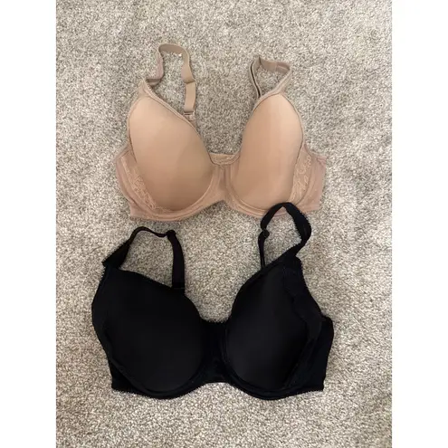 Wacoal Retro Chic Lightly Padded Lace Accents Full Coverage Bra Bundle(2), 32DD