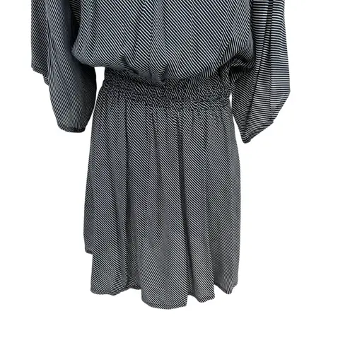 Faithfull the Brand Vinci Tie-Front Dress Cut Out Striped Navy Blue Size US 6