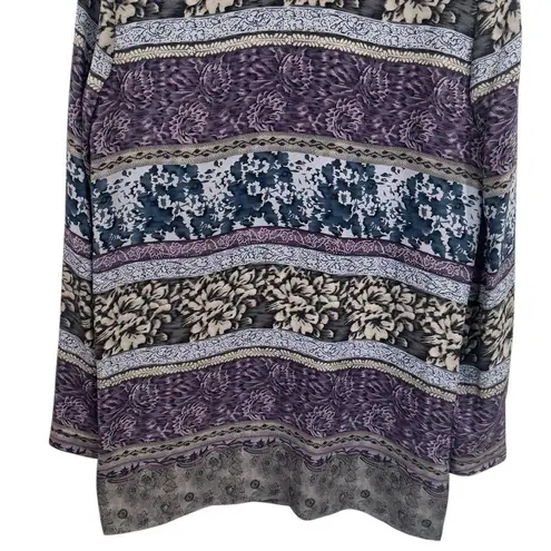 Dana Buchman Vintage Floral Long Sleeve 100% Silk Long Sleeve Blouse Size 2