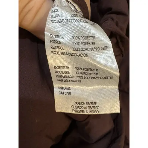 Calvin Klein  Womans Puffer Full Zip Jacket Coat Plum Size Large Sorona Aura