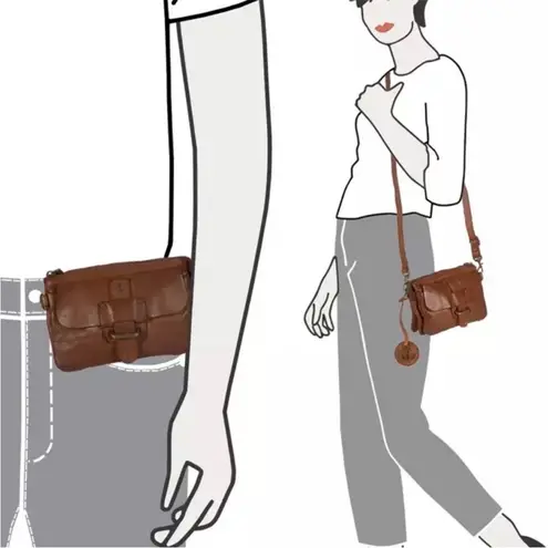 Harbour 2nd Luna Red Leather Triple Pocket Crossbody Belt Bag