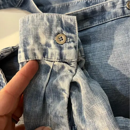 Bella Dahl Button Up Women’s Medium Blue Chambray Preppy Long Sleeve Button Side