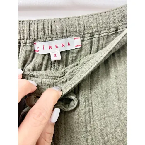 Xirena Jordyn Cotton Mid Rise Tapered Gauze Cropped Pants Cactus Green Women's S