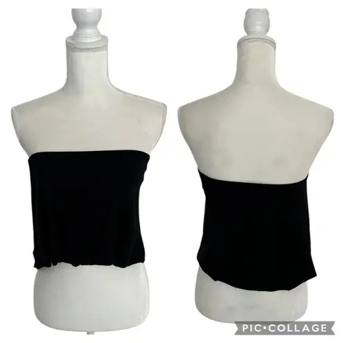 Susana Monaco NWT Blouson Crop Tube Top Black Size Small Party Vegas Glam Flirty