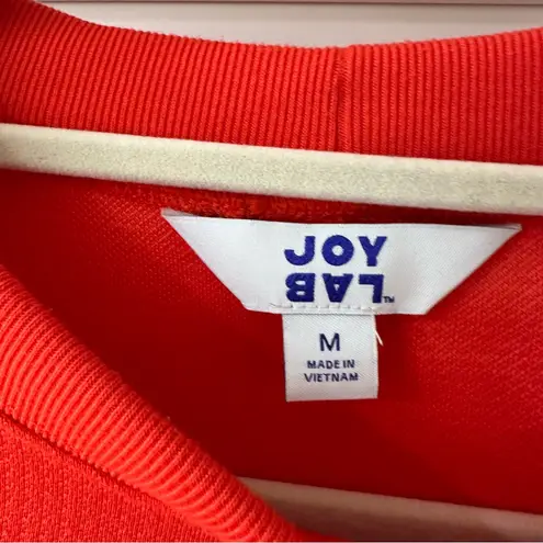 JoyLab Bright Orange Polka Dot Textured Sweater with Cutout Sleeves, Size Medium