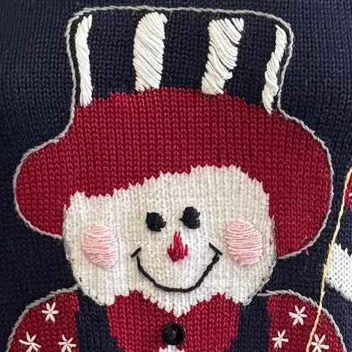 Vintage Christmas Snowman Sweater Size 1X Kitschy whimsical Americana