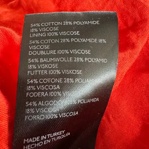 Maeve Anthropologie Women Red Lace Tiered Mini Dress XS Summer Party Cocktail