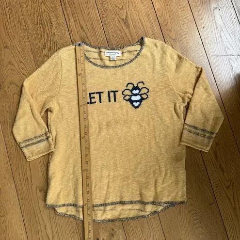 Cotton Country by Parkhurst Butter Yellow Let it Bee Sweater SZ M Country Casual Size M