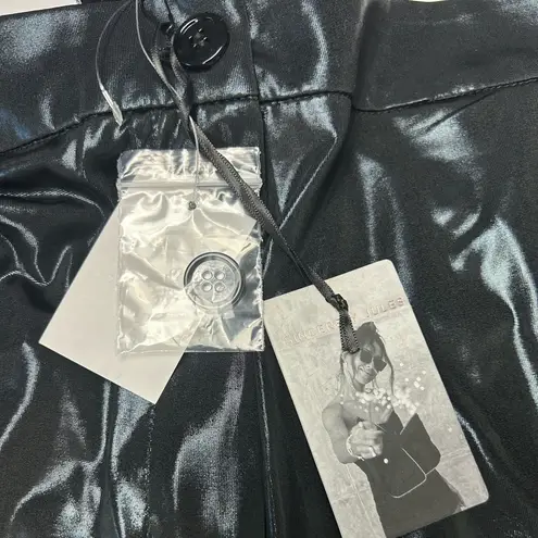 Sincerely Jules Women's Shiny Black Pants Size Large Straight Leg Casual