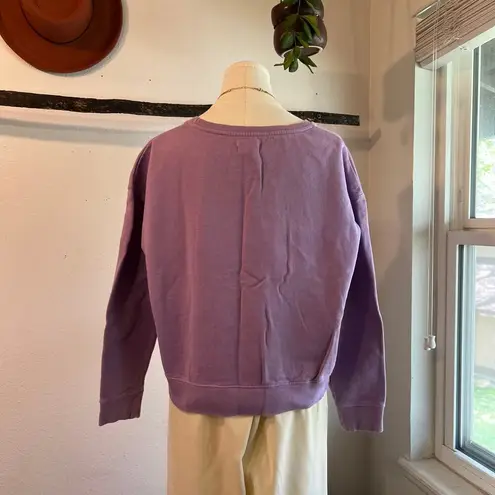 Pact Lilac Purple Boxy Organic Cotton DREAMER Crewneck Sweatshirt Size M