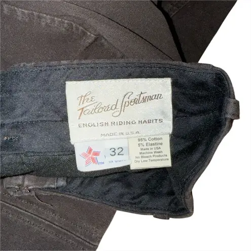 Tailored Sportsman 1965 Breeches 32 R Brown Side Zip Knee Patch USA Riding Pants