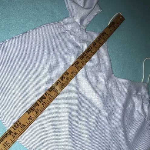 NEW Cold shoulder pinstripe pleated bow tie short sleeves size M Size M