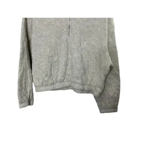 Old Navy  Light Gray 1/2 Zip Cropped Pullover Sweatshirt Women's Large
