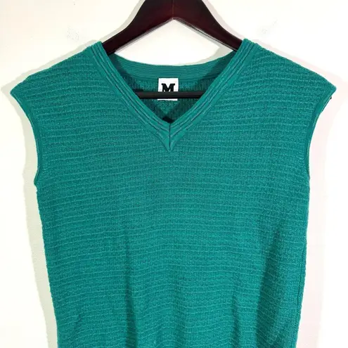 Missoni Teal Blue Knit Merino Wool Blend Sweater Vest