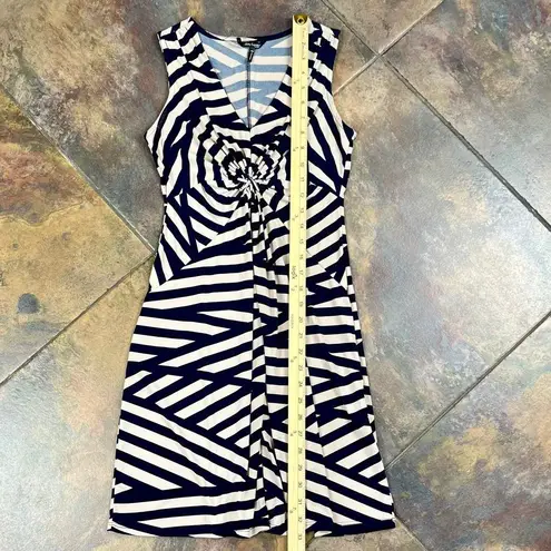 Daisy Fuentes Blue Tan Geometric Tank Sleeve Mini Dress Petite Extra Small