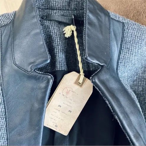 All Saints beautiful tailored leather collar jacket NEW