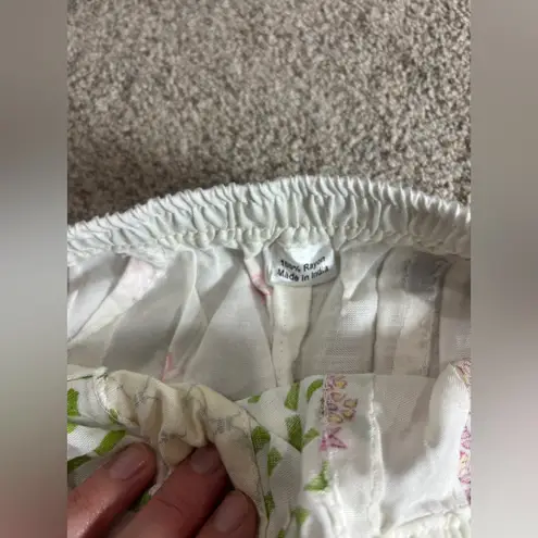 White Patchwork Harem Pants, Boho Hippie Harem Pants, Wide Leg Bohemian Pant Size M