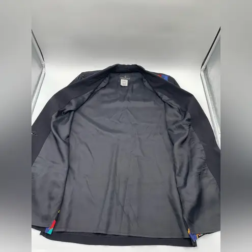 Vintage 80s Carole Little Women’s 4 Nautical Blazer Art To Wear Seaside Coastal Black