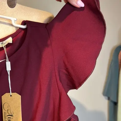 AISIZE vintage redefined Red One Shoulder Asymmetrical Cocktail Dress NWT Size M