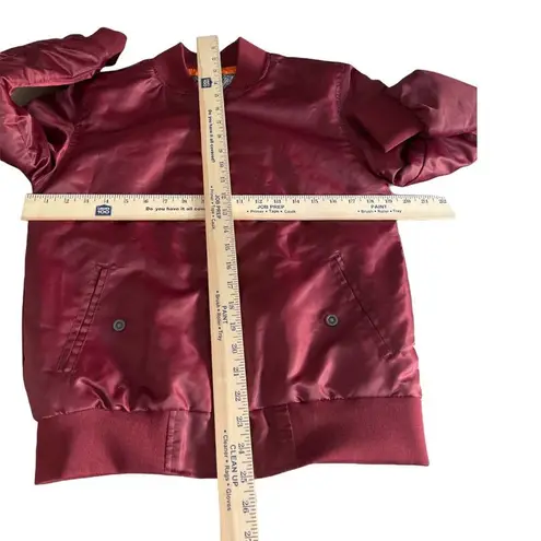 Brooklyn Cloth Brooklyn Clothe 1896 Burgundy Zipper up Bomber Jacket with Jacket Size Large