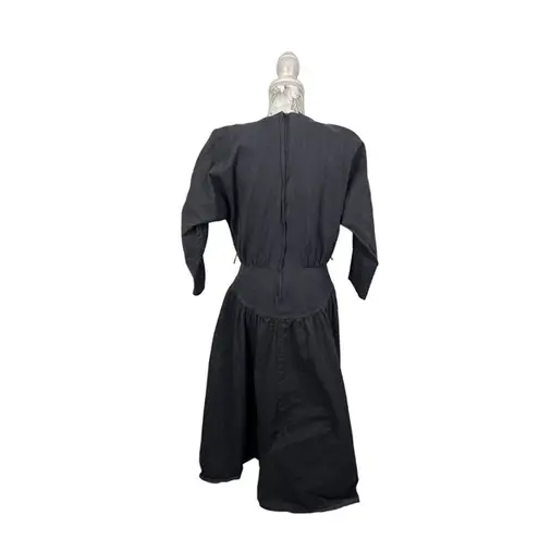 PG Collections Western Style Black Denim Dress with White Embroidery Size 10