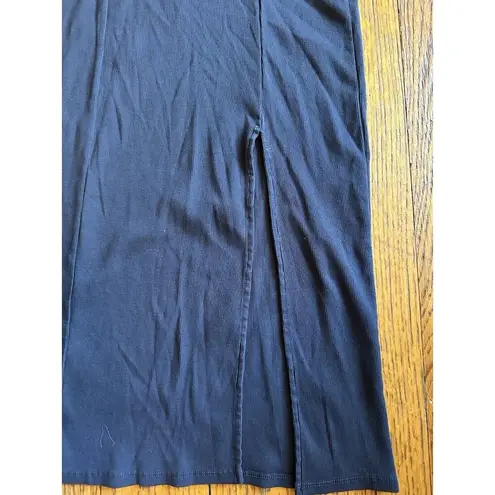 NSF Collins Ribbed Short Sleeve Crewneck Bodycon Midi Dress in Deep Sea Blue