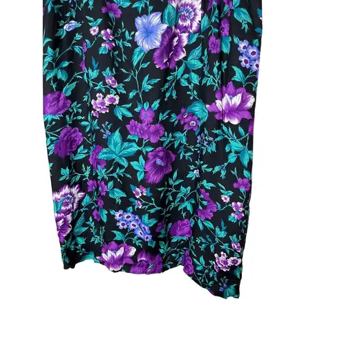 Laura Ashley Vintage Skirt Womens Size S/M Purple Floral KneeLength Boho Classic