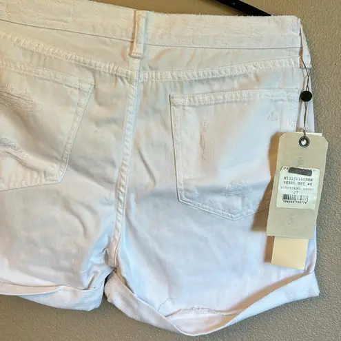 Rag and Bone NEW!  REBEL Bright White Boyfriend Shorts Distressed Denim Jean Sz 27