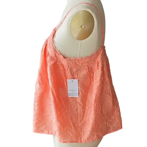 Ophelia Roe NWT ~ Peach Orange Smocked Babydoll Boho Halter Top ~ Women's XL