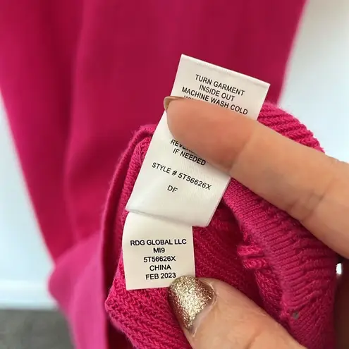 Freshman 1996 Ribbed Knit Tank Dress Fuchsia Pink Midi Bodycon Size Medium Pink