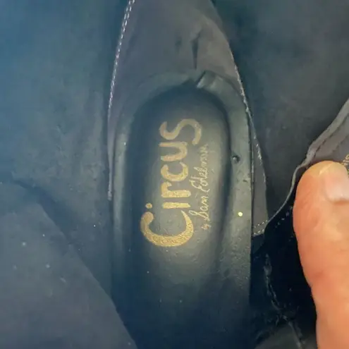 Circus by Sam Edelman Women 9.5M Black Ankle Boots Buckle Strap Chunky Heel Y2K