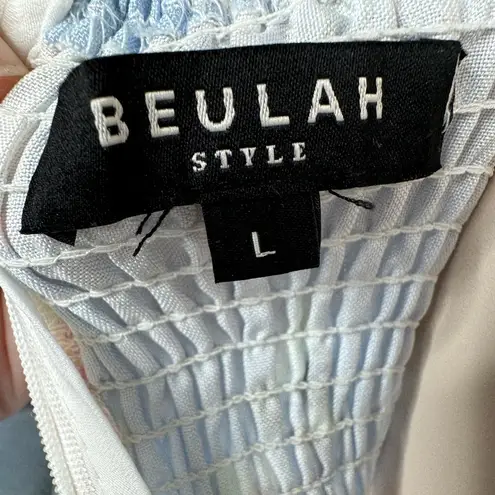 Beulah Floral Strapless Peplum Top with Eyelet details Size Large