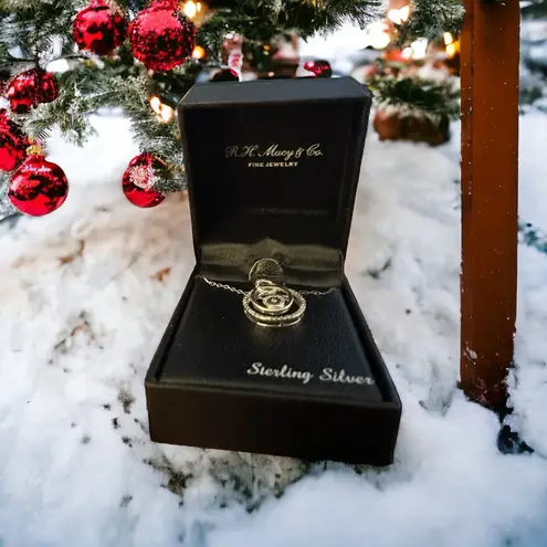 Pacific&Co R H Macy & Diamond Triple Circle 18" Pendant Necklace (1/10 ct. t.w.)