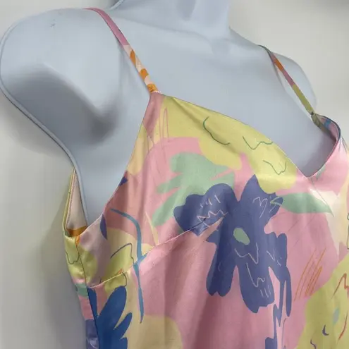 Chi Chi London CHI CHI Cami Strap Midi Slip Dress Sz 10 Pastel Floral Festival Satin Fairy