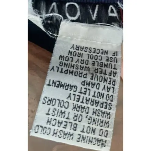 Vintage 80s Track Jacket navy white zip front size medium M Blue