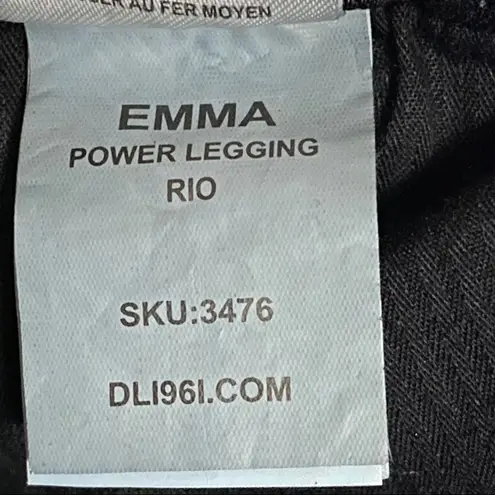 DL1961 Emma Power Coated Legging Rio Raw Hem Size 24 Party Dark Academia Goth