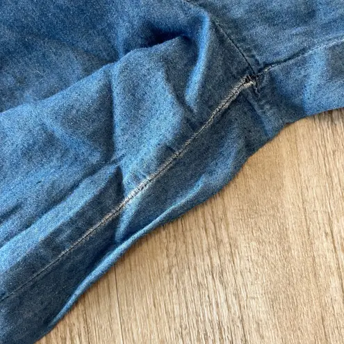 Wrapper Womens Denim Capri Jumpsuit - M