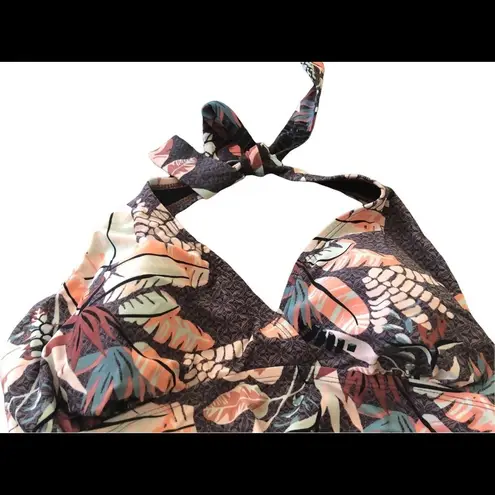 Motherhood Maternity Smocked Tummy Purple Multi Color Stretch One Piece Swimsuit