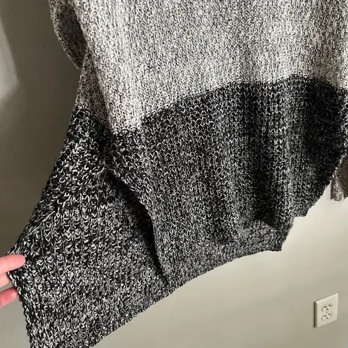 THML  gray relaxed fit color-block two tones cozy cowl neck sweater - Image 4